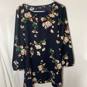 Lulus Navy Floral Shift Dress